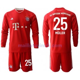 Maillot de Foot Bayern Munich Thomas Muller 25 Domicile 2020-21 Manches Longues - Enfant